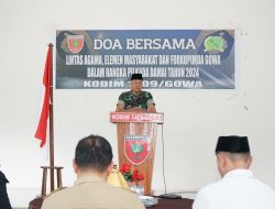 Kodim 1409/Gowa Gelar Doa Bersama Lintas Agama, Wujudkan Pilkada 2024  Aman dan Damai